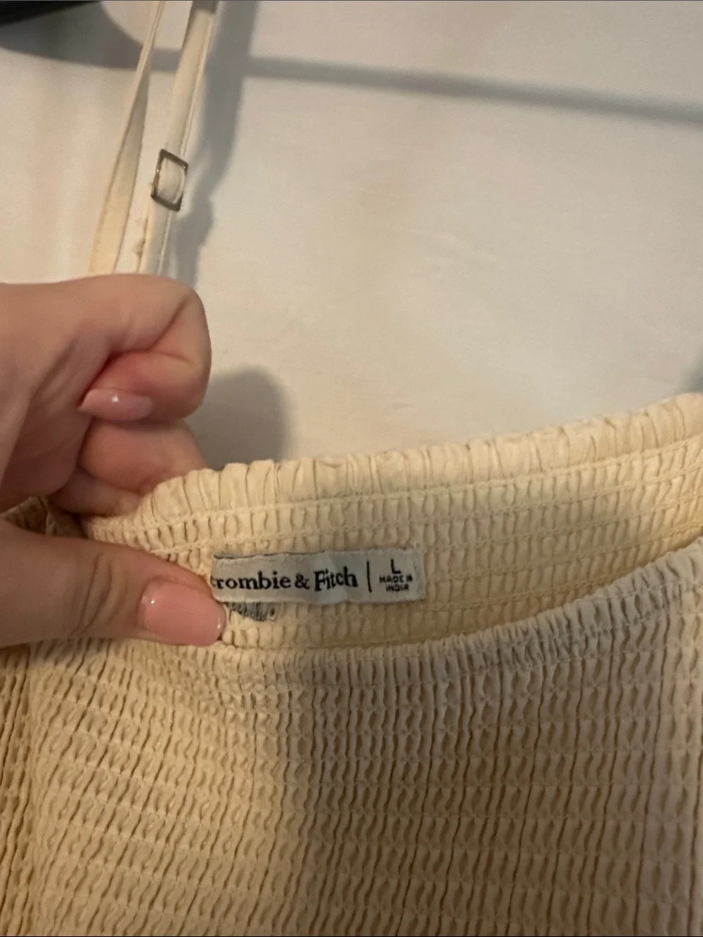 Abercrombie & Fitch Cream Maxi Dress with Blue Botanical Border